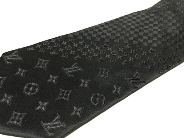 極美品】ルイヴィトン LV モノグラム ネクタイ グレー