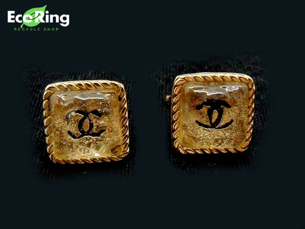 1円 シャネル ココマーク スクエア ピアス 00C ゴールド色 BK328