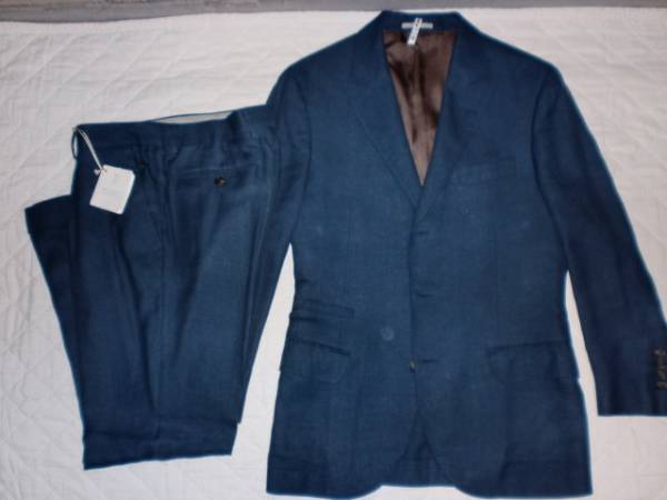 BRUNELLO CUCINELLI ネイビー ブルー ビジネス スーツ 48