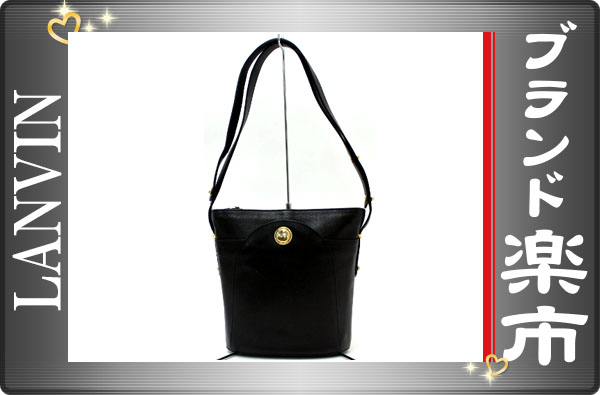 本物☆ランバン/LANVIN☆ショルダーバッグ 黒 レザー