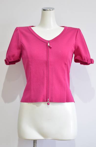 Rene ルネ 袖リボン ジップカーディガン Y-18606B