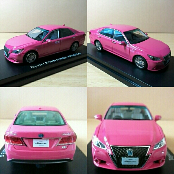 難あり　LA-X 1/43 クラウン ハイブリット アスリートG ピンク