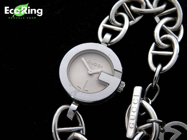 1円 ジャンク品 グッチ 107 レディース腕時計 シルバー色 BY146