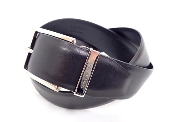 美品◆ドルチェ&ガッバーナ レザー ビジネスベルト 105/42 黒