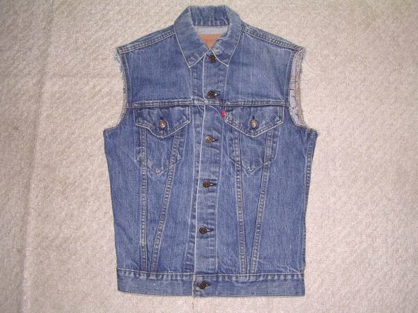 70s Levis 70505 スタッズ付きカットオフベスト Gジャン vintage 男性