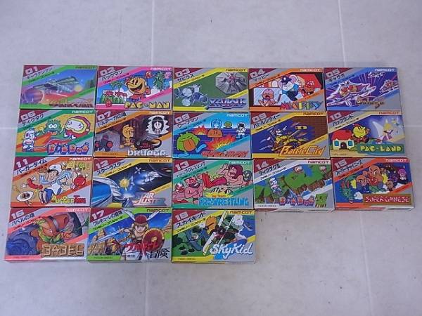 FC ファミコンソフト namcot 紙小箱 全18本揃い ナムコ/F1839/10