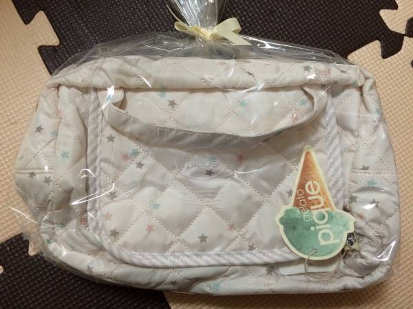 新品 ジェラートピケ キルティングスターオムツポーチ PK