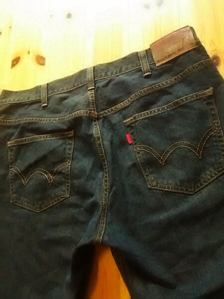 激安!着用3回!エドウィンEDWIN限定!503牛革ユーズド加工デニム38