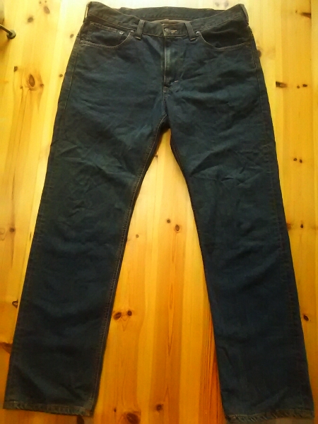 激安!着用3回!エドウィンEDWIN限定!503牛革ユーズド加工デニム38