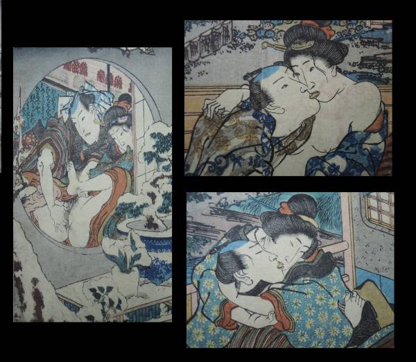 /HANA/本物 浮世絵 春画 艶本 江戸名所二十八景？秘画 木版画
