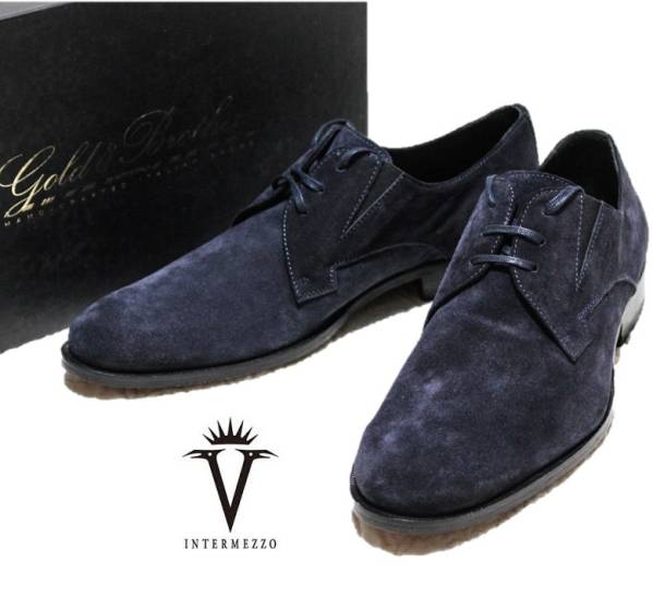 イタリア3.5万新品ゴールドブラザーズ プレーントゥシューズ28