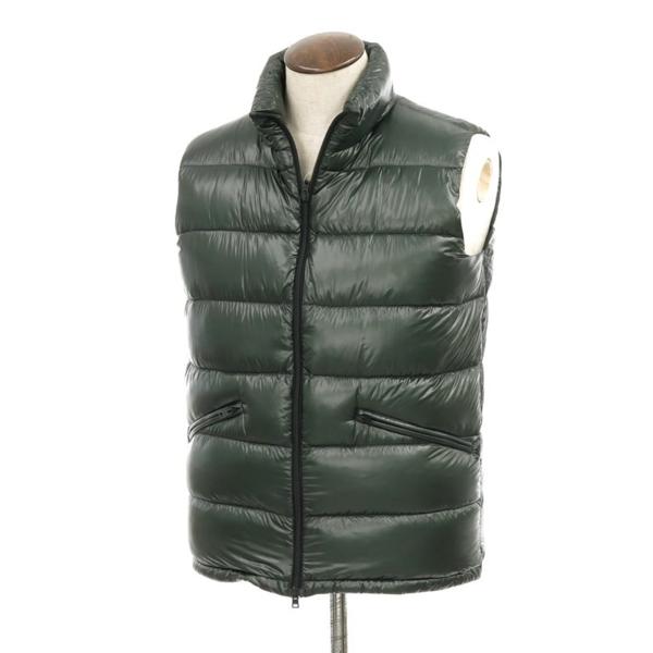 新品 ヘルノ HERNO 7DEN ナイロン ダウンベスト 50 緑 H8949 必ず下記