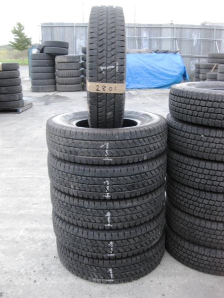 アップデート様　1/2 12インチ中古スチール+新品ブリジストンスタッドレスW3 送料無料！225/85R16『W979』中古スタッドレス6本/2801