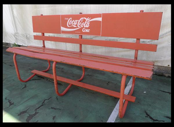 ベンチ 長椅子 昭和レトロ ビンテージ GMIS202◯コカコーラ アルミ製 