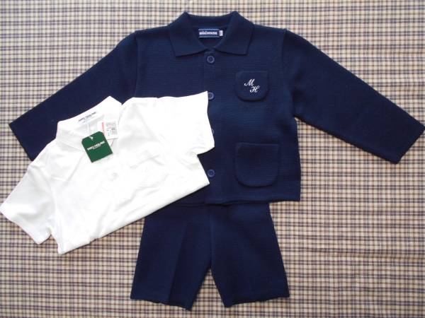 ★新品★ミキハウス ジャケット/ズボン/シャツお受験セット 100