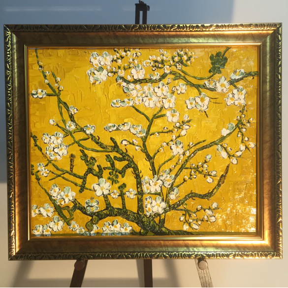 ☆秀作☆ゴッホ 花咲くアーモンドの枝 黄 額付 インテリア 絵画 1点も