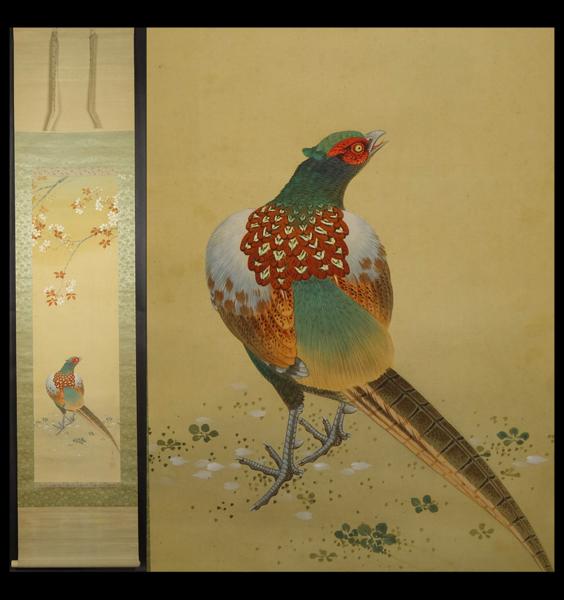 豊臣秀吉図/豊公】伴一邦 717 公観桜 花見 掛け軸 肉筆 【公式通販】