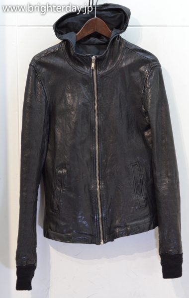 □RICK OWENS フードレザージャケット□リックオウエンス 中古・古着