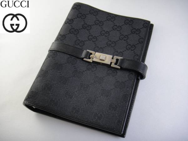 1円☆美品☆GUCCIグッチGG柄キャンバス6穴式手帳カバー☆ GUCCI（手帳