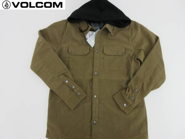 【新品】VOLCOM スノボージャケット フード付き　カーキ　L