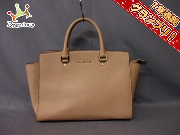 マイケルコース ハンドバッグ ライトブラウン レザー