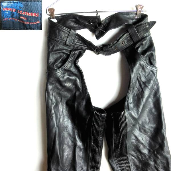 K/VANCE LEATHERS アメリカ古着 本革レザーチャップス W88～102