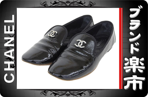 ☆楽市静岡店☆本物 シャネル エナメル バレエシューズ 16P 37 C