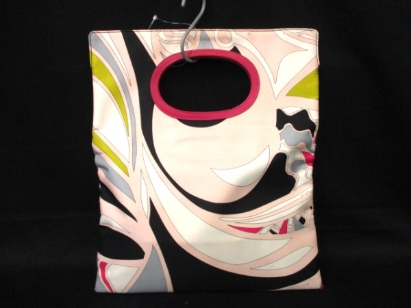 エミリオプッチ ハンドバッグ ピンク×黒×マルチ EMILIO PUCCI EMILIO