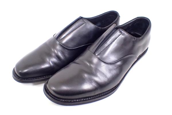 極美◇プラダ PRADA レザースリッポンシューズ 8.5 黒 PRADA