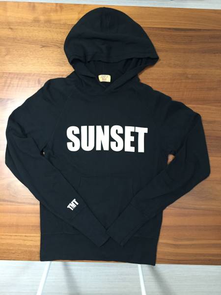 TMT パーカー L SUNSET BEACH 黒 Black ガーゼミニ裏毛