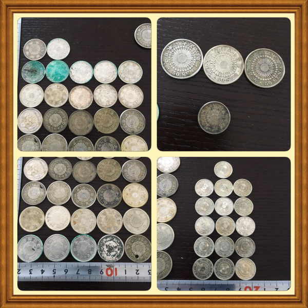 ◯五十銭銀貨など古銭いろいろセット 二十銭.十銭など(S-267) 銀貨旭日