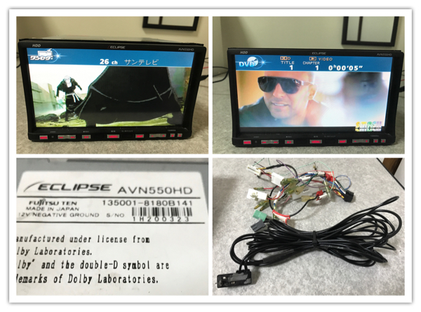 送料無料 AVN550HＤ ワンセグ搭載モデル 美品 安心の動作保証 イクリプス ワンセグ内蔵/DVD HDDナビ AVN550HD☆中古☆ AVN550HD HDD