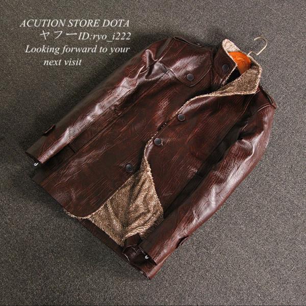 新品☆LLSBG☆ボアー付きPUコートスタントジャケットコーヒー3XL
