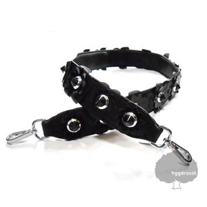 YGG★フラワー ショルダーストラップベルト 黒×銀 strap you