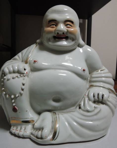 中国 粉彩民国 茂生記造 在銘 弥勒佛布袋和尚 昭和十八年