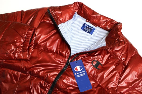 ★Champion 軽量 厚手 ダウンジャケット 赤[CJ9310-R-L]一 二