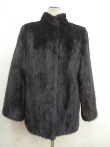■ダークミンク■ハーフコート■11号■ユーズド■裏地に難あり■