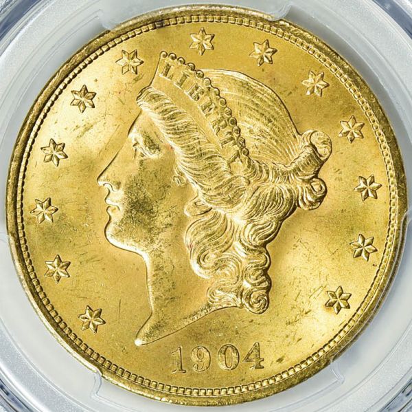 1904 アメリカ リバティヘッド 20ドル 金貨 PCGS MS64 $20 女神