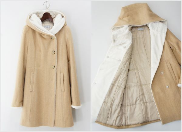 F899綺麗◎セーヌドゥー/東京スタイル*裏ボア*中綿/ウールコート