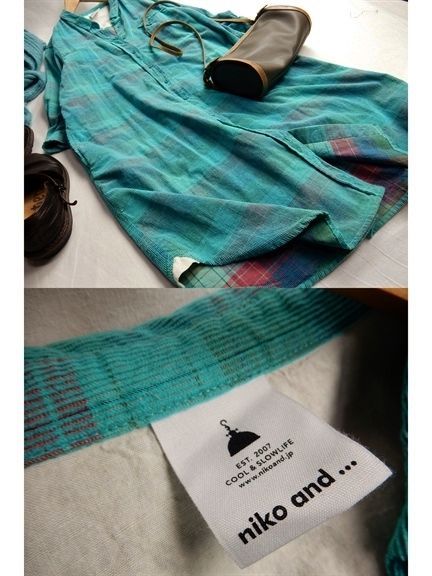 ニコアンド nikio and...きれい色コーデュロイチェックワンピ♪