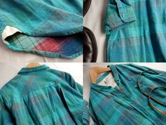 ニコアンド nikio and...きれい色コーデュロイチェックワンピ♪