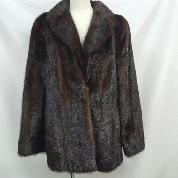 【金SAGA】定価88万円!!美品 ブラウンミンク ハーフ コート 15号