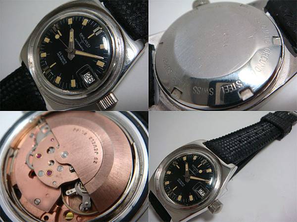 ジャンク ROLANDダイバー スイス製 ブラックミラー ダイバー