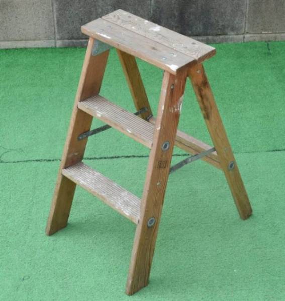 100%新品，限定セール アメリカビンテージ ウッドラダー/木製脚立/シャビー/3107(ガーデンファニチャー)｜売買されたオークション情報、yahooの商品情報をアーカイブ公開 - オークファン ガーデンファニチャー