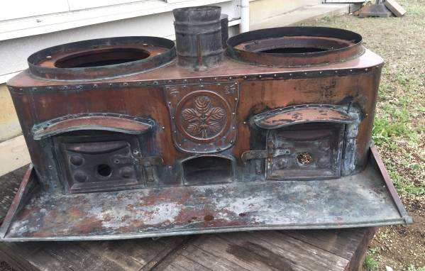 骨董“銅製釜戸”　家紋付き