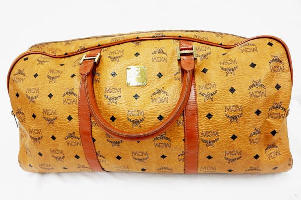 MCM エムシーエム ボストンバッグ ロゴ 総柄 旅行鞄 19東208 MCM