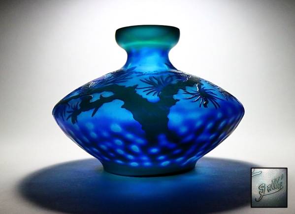 【都涼音】初心だし品！エミールガレ　蝉の図　花瓶