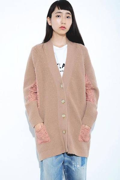 N°21ヌメロ ヴェントゥーノ[レースロングニットカーディガン]