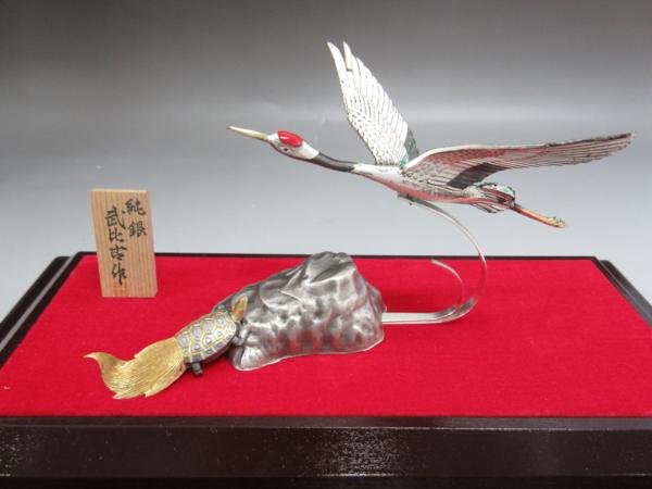 武比古作 置物 純銀製 工芸品 金属工芸 コレクション 21大22 長期保管