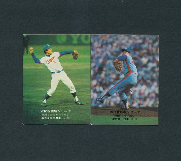 B359 カルビー プロ野球カード 1975年 44島谷 45星野 地方版 〇
